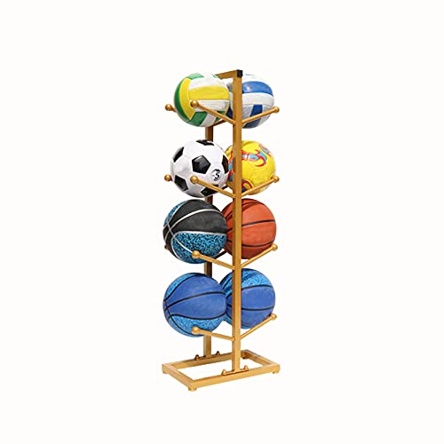 Présentoir de basket-ball en métal noir pour ranger 8 ballons de sport