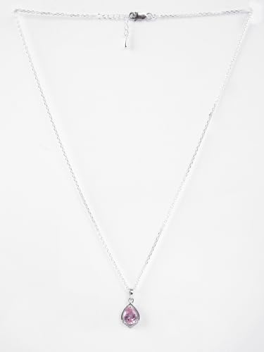 Image of Clara 925 Silver Jino Pink Solitaire Pendant Earrings Chain Ring for Women