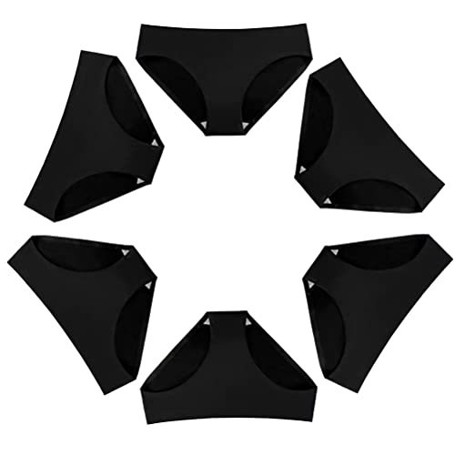 Nightaste Nahtlose Hipster-Höschen für Damen, 6 Stück, Eisseide, niedrige Taille, unsichtbar, freche Unterwäsche für Damen - Schwarz - Small Cover