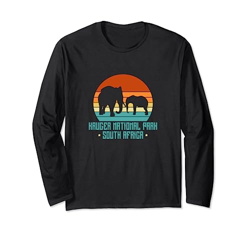 Kruger National Park South Africa Elephants Wildlife Vintage Long Sleeve T-Shirt
