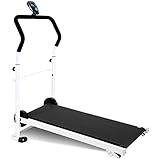 AORISSE Haushalts Kleine Faltbare Mechanische Laufband Mini Walking-Maschine Ultra-Leise Fitness-Aerobic-Geräte Einstellbare Höhenverstellung,Schwarz