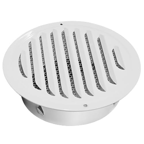 EJGMCNSGB Rejilla de ventilación de Acero Inoxidable para Chimenea, Rejilla de ventilación de Pared, para baño, Garaje, Oficina, hogar, Interior y Exterior (versión Blanca, 19 cm)