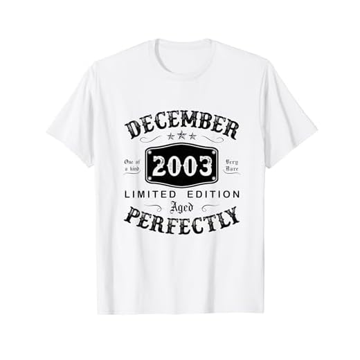 Vintage Regalo 21 Años Cumpleaños Hombre Diciembre 2003 Camiseta