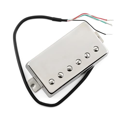 Image of FLEOR Alnico 5 Guitar Humbucker Pickup 4-Wires 14-15K Bridge Pickup Chrome Fit LP Guitar Part