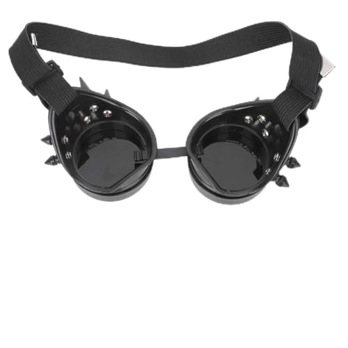 Image of Vistreck ABS Vintage Spiked Steampunk Goggles - Dual Lens Windproof Cycling Glasses (Black)