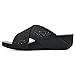 CLIFFS BY WHITE MOUNTAIN Women's Collet Criss-Cross Wedge Sandal, Black/Nubuck, 9.5 M