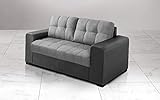 Divano Dafne Italian Design Divano 2 posti. Similpelle Fango, Tessuto Stone (cm. 171 x 91 x 89h)