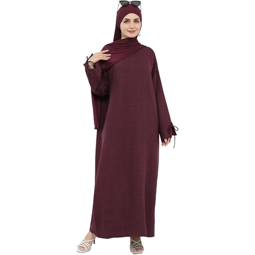 Women 1PC Abaya Dress Simple Kaftan Eid Dress for Women Muslim Casual Robe Fashion Jilbab Dubai Travel Outfits