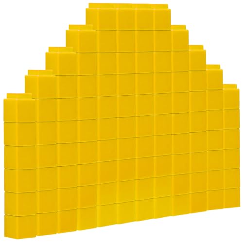 200 Pcs Yellow Linking Cubes for Math Counting Cubes Manipulatives Plastic Counting Block Manipulative Classroom Learning Supplies for Educational Preschool Activities Boy Girl (Yellow)