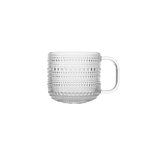 Fortessa Jupiter Glass Coffee Cup Set, 12 oz, Clear, 6 pcs