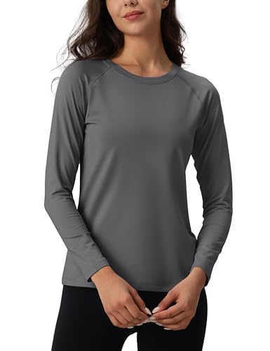 TACVASEN Women's Thermal Shirts Lightweight Fleece Lined Long Sleeve Winter Base Layer Undershirt for Workout2