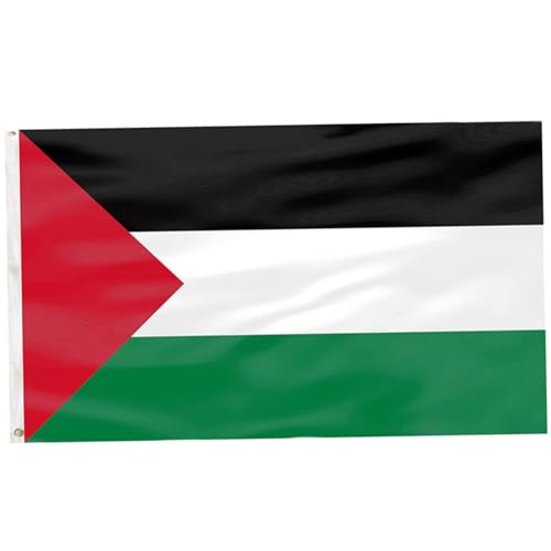 Bandiera della Palestina, 59,1 x35,4 pollici/90 * 150 cm in poliestere grande bandiera palestinese con annetti, bandiere da giardino resistenti a doppia stabilimento stampato