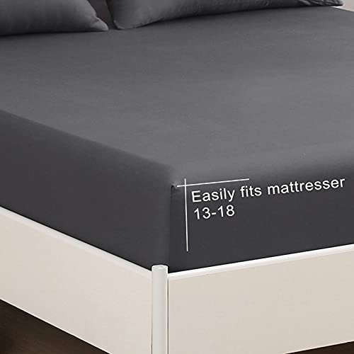 Parure de lit en microfibre douce anti-plis avec drap-housse profond
