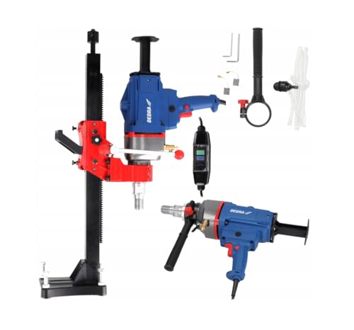 Betonbohrgerät mit Ständer max. Durchmesser ø 205 mm 2300 W, bis zu 14000 U/Min, innovatives Wasserzufuhrsystem, Überstromschutz, Sanftanlauf, Universeller Bohrkronenanschluss 1¼'' und mehr
