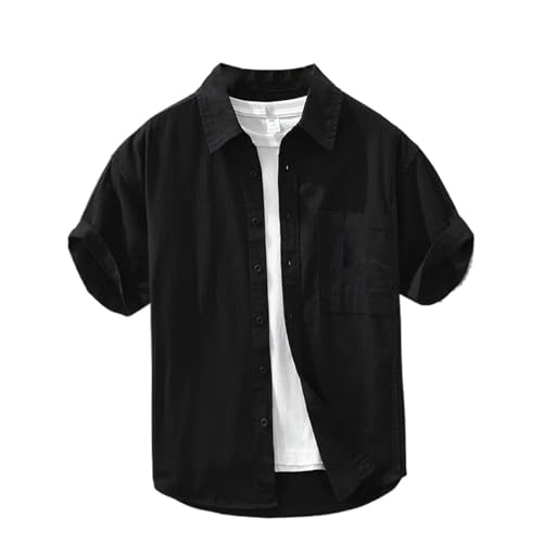 Chemise été mince homme ample coton à manches courtes style travail
