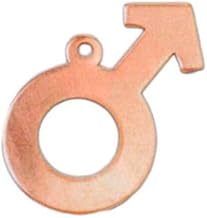 Artif Lot de 10 pendentifs en cuivre Symbole Masculin 28 x 36 mm, ébauche 0.8 mm Signe Homme pour émaillage