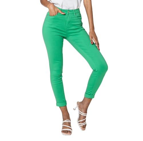 Nina Carter P109 Damen Skinny Fit Jeans High Waist Slim Hose Figurbetonte Stretch Jeanshose (Grün (P109-53), M) Nina Carter P109 Damen Skinny Fit Jeans High Waist Slim Hose Figurbetonte Stretch Jeanshose (Grün (P109-53), M)