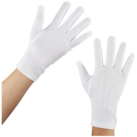 5 Pares de Guantes de Algodón de Nylon Blancos Cover