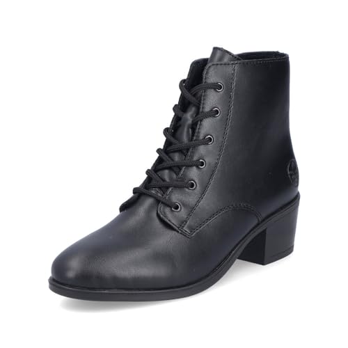 Rieker Damen Schnürstiefeletten 73930, Frauen Stiefeletten,halbstiefel,Kurzstiefel,uebergangsschuhe,uebergangsstiefel,schwarz (00),37 EU / 4 UK