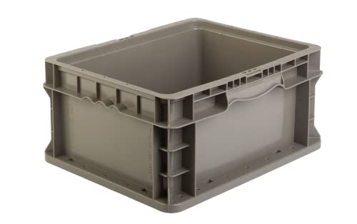 Hudson-Exchange-12-x-15-x-75-4-Pack-Straight-Wall-Handled-Storage-Container-Tote-GrayBrown Hudson Exchange 12 x 15 x 7.5" (4 Pack) Straight Wall Handled Storage Container Tote, Gray/Brown - Image 1