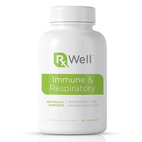 RxWell Immune & Respiratory: Quercetin, Vitamin C, Zinc, D3 | 12-in-1 Immune Support with Cordyceps, Beta-Glucan, Artemisia Annua, Pomegranate Extract, Perilla Seed, Bupleurum, Sweet Basil, Palm Fruit