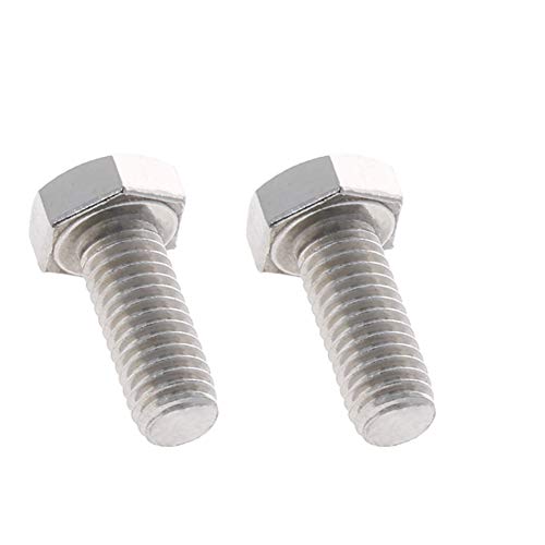 Image of Heyiarbeit M8 Left Hand Hex Head Bolt M8-1.25 x 20mm UNC 304 Stainless Steel Reverse Threaded Hex Tap Screw Bolts 2pcs