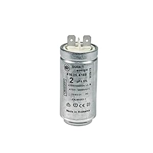 Condensateur compatible AEG 125002081/3 2µF 425/475V avec cosses enfichables pour sèche-linge