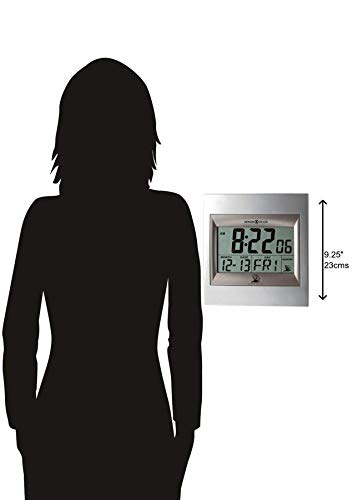 Howard Miller Techtime Ii Wall Clock 625-236 – Two-Toned Titanium & Satin Silver, Glass Lcd Display, View (Time, Day, Month & Date), Radio Control Movement #TOP2