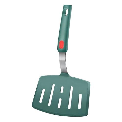 Contiup Silicone Spatula Turner Wide Slotted Pancake Spatulas for Nonstick Cookware Pans Omelette Egg Spatula 600°F Heat-Resistant (Green)