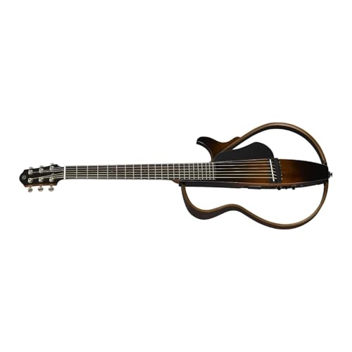 Image of Yamaha SLG200S TBS Steel String Silent Guitar with Hard Gig Bag, Tobacco Sunburst | Mahogany Body and Neck, Rosewood Fingerboard and Frame, Srt-Powered Preamp with Effects, Line and Phone Out