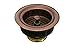 Sinkology Kitchen Sink 3.5 in. Strainer Drain Solid Brass with Post Styled Basket in Antique Copper