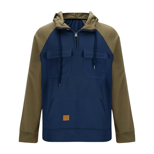 Mens Tactical Sweatshirt Pullover Hoodies Quarter Zip Long Sleeve Workout Gym Cargo Sports Outdoor Winter Jacket2