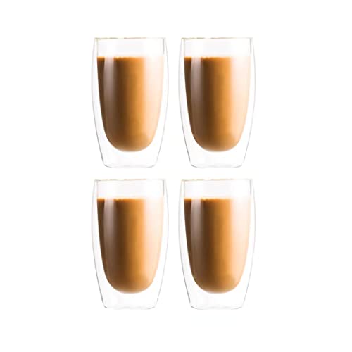 Double Glass Coffee Cup Latte Macchiato Cappuccino Espresso Cup Afternoon Tea Milk Juice Ice Cream Glasses (Set of 4) Cover