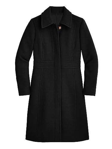Fisoew Womens Elegant Single Breasted Coat Long Sleeve Mid Winter Overcoat Work Office Pea Coats2