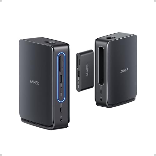 Anker Nano 13-in-1 Laptop Docking Station with Detachable 6-in-1 Hub USB-C 3 Display Docking (2 HDMI+1 DP) 10 Gbps USB-C 3 USB-A Audio SD/TF Ethernet 100W Max PD for Dell/Lenovo/HP Home Office
