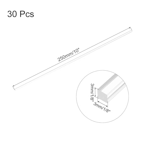 Image of MECCANIXITY 30pcs Acrylic Square Rods 3mm x 250mm Clear Acrylic Dowel Rods Sticks Acrylic Plastic Sticks Strip for DIY Crafts Lighting Gardening Decorations