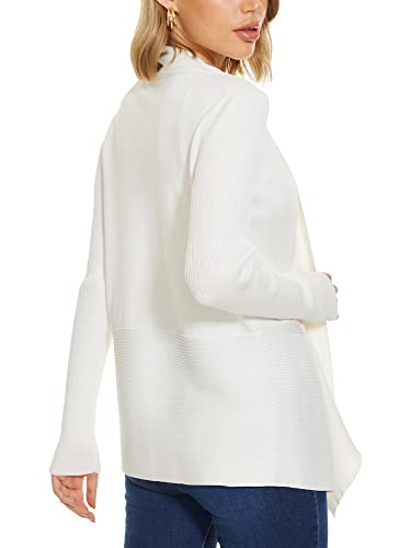 Image of INKOFF Womens Draped Front Cardigan Sweaters Long Sleeve Waterfall Irregular Hem Cardigans Lighweight