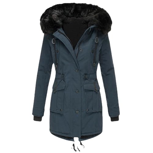 Manteaux d'hiver pour femme à capuche fausse fourrure parfaits pour la marche en ville