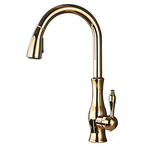 Robinet de cuisine pour évier en chrome brillant avec mitigeur pivotant haut de gamme