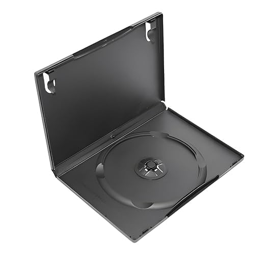 Image of Plastic DVD Cover, 14 mm, Black, Single Disk, with Outer Cover Art Sleeve, for CD, DVD and BLU-RAY Disk Pack of (5)