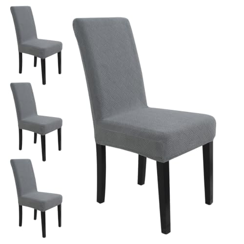 Chair Covers for Dining Chairs,Kitchen Chairs Cover Set of 4,Light Gray