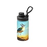 Rice Field Sparrow - Botella de agua aislada de 12 onzas con diseño de impresión completa, a prueba de fugas, acero inoxidable y duradera para exteriores