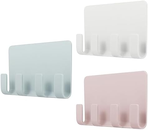 UKCOCO Cell Phone Wall Mount, 3 Pack Multi Purpose Plastic Phone Charging Dock Holder Shaving Razor Towel Hook Bracket for Smartphone Tablet eReader (Mixed Color)