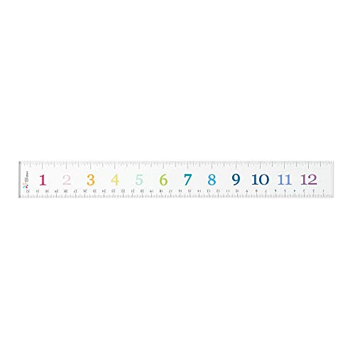 Règle de 30,5 cm Erin Condren avec chiffres multicolores lisibles