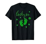 lucky us green st. patrick's day annuncio di gravidanza maglietta