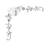 Photo Gallery besttoolifes adesivo da parete in acrilico 3d a specchio con fiore, decorazione per la casa, nero, oro, argento, 750 x 750 mm (argento) Photo Gallery besttoolifes adesivo da parete in acrilico 3d a specchio con fiore, decorazione per la casa, nero, oro, argento, 750 x 750 mm (argento)