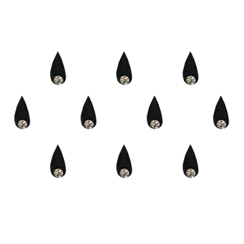 Comet Busters Black Tear Drop Bindi for Women With Single Stone (10mm) (BIN1456)