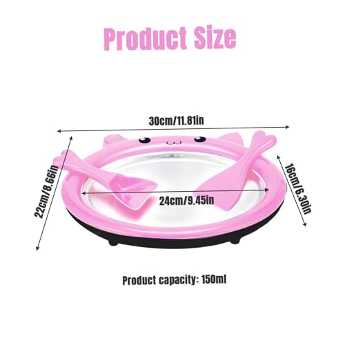 Eisrollenhersteller gerollte Eismaschine Rolled Ice Cream Machine Hausgemachte Eisrollenhersteller gefrorener Joghurthersteller Sofortkalter Teller zum Herstellen von Soft Serve Slushies Sorbet & Gel – Bild 4