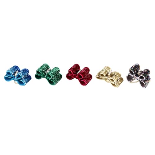 Healifty Lazos Pelo de Perro 10 Piezas Brillantes, Accesorios para Mascotas, Tocado Cómodo y Suave, Diseño de Lazo para Fiestas, Fotografía y Uso Diario Color Aleatorio Estilo Aleatorio