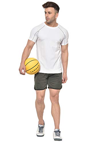 Image of CHKOKKO Men Shorts for Gym Sports or Running | Dry-Fit Fabric Single Layered Active Summer Workout Wear Knee Length Regular Fit | Elastic Waist with Front and Back Pockets